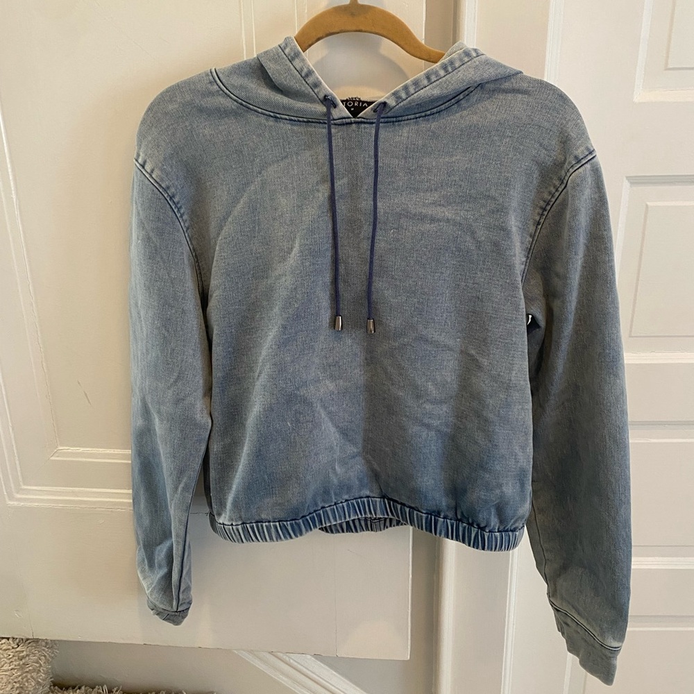 Storiea Denim Hooded Sweathshirt
